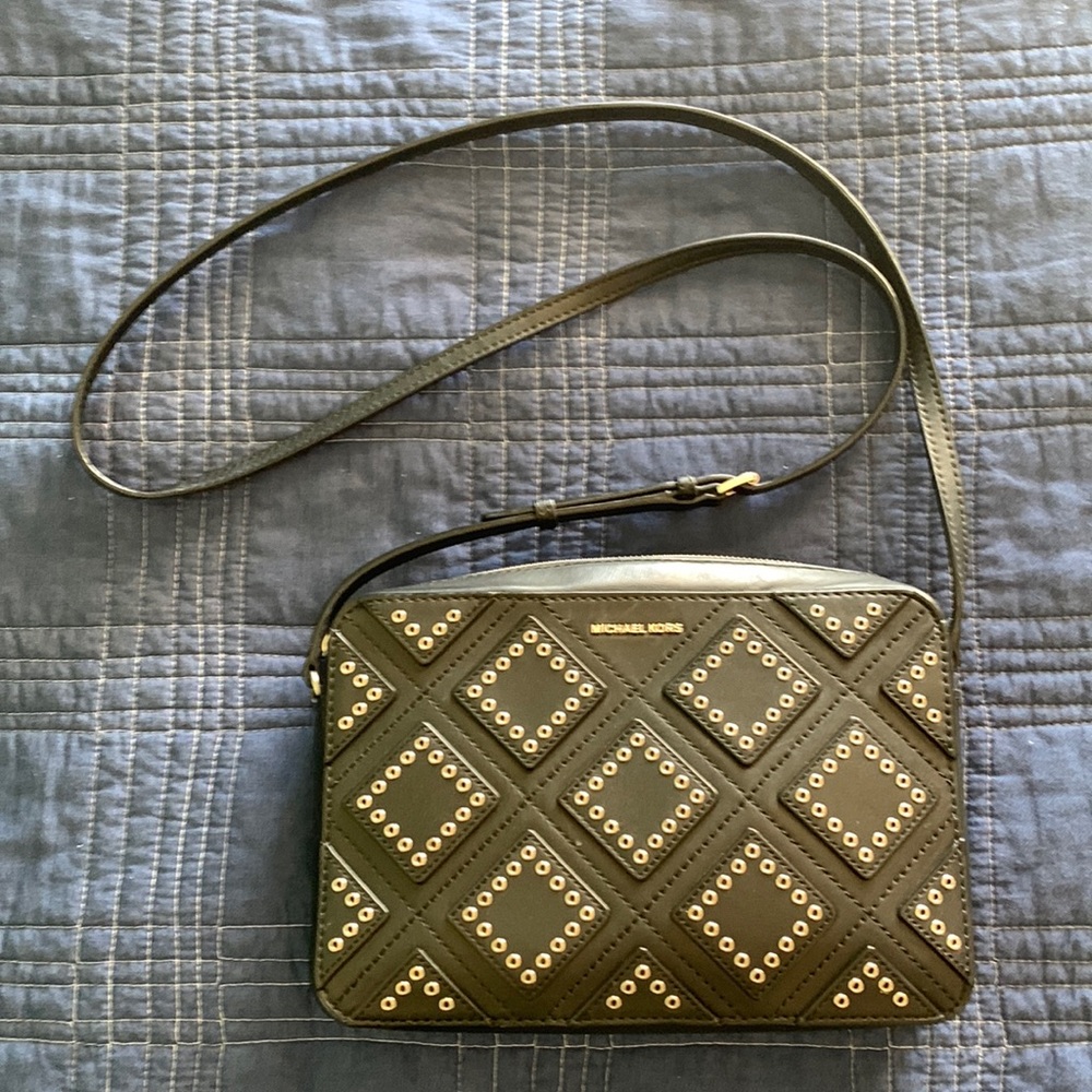 Michael Kors Black Leather Crossbody Bag